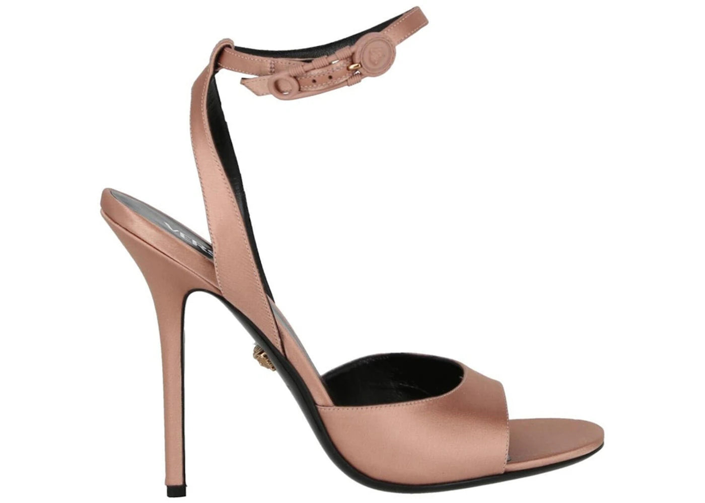 Versace Safety Pin Silk Heel Sandals Mauve (Women's)