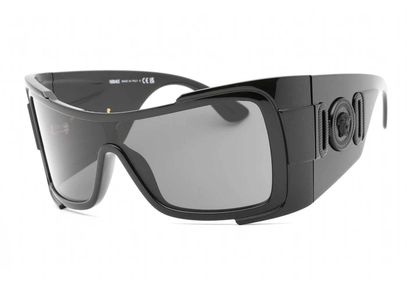 Versace Shield Sunglasses Black/Dark Grey (VE4451-GB1/87)