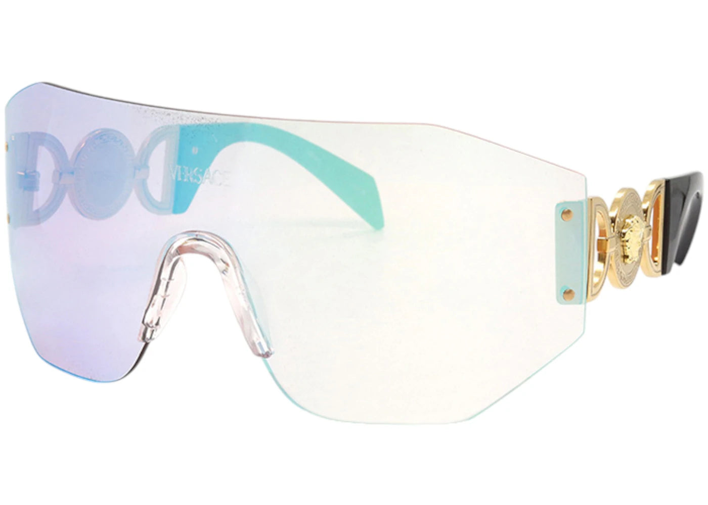 Versace Shield Sunglasses BlueMirror BluePink Pink Mirror Blue (VE2258 1002MA)