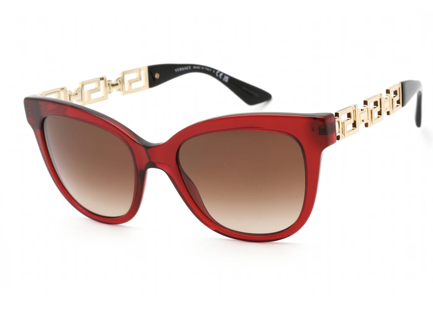 Versace Shield Sunglasses Bordeaux Transparent/Brown Gradient (VE4394-38813)