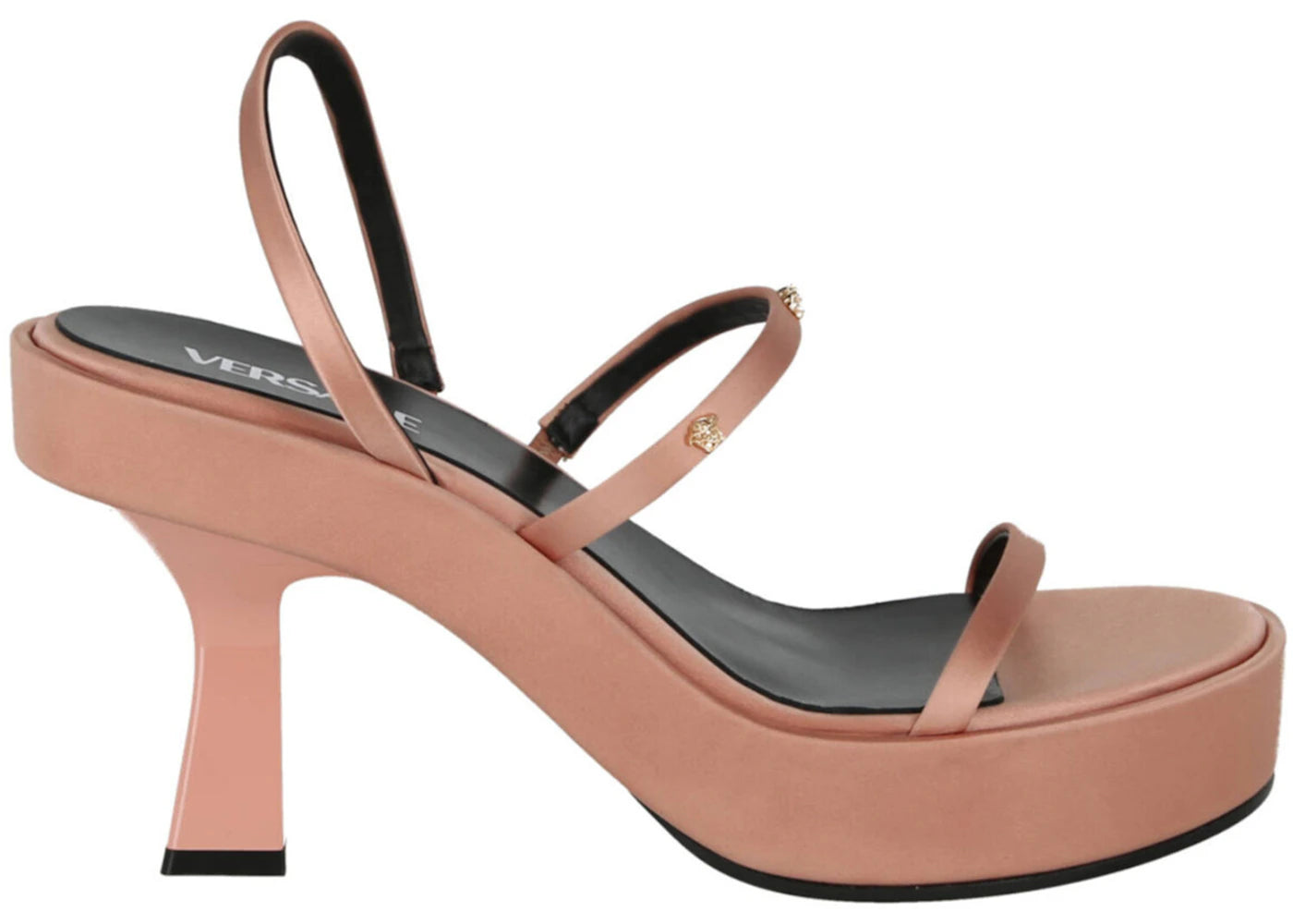 Versace Silk Heeled Sandals Mauve (Women's)