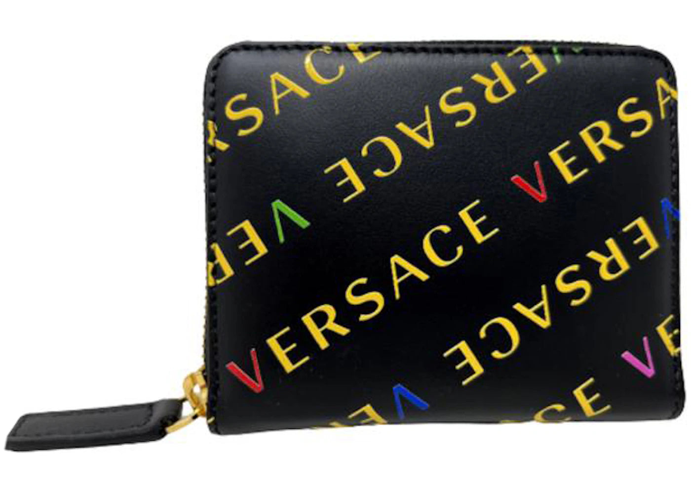 Versace Small Logo Zip Around Wallet Black