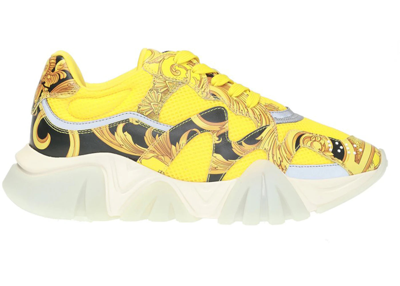 Versace Squalo Barocco Print Yellow (Women's)