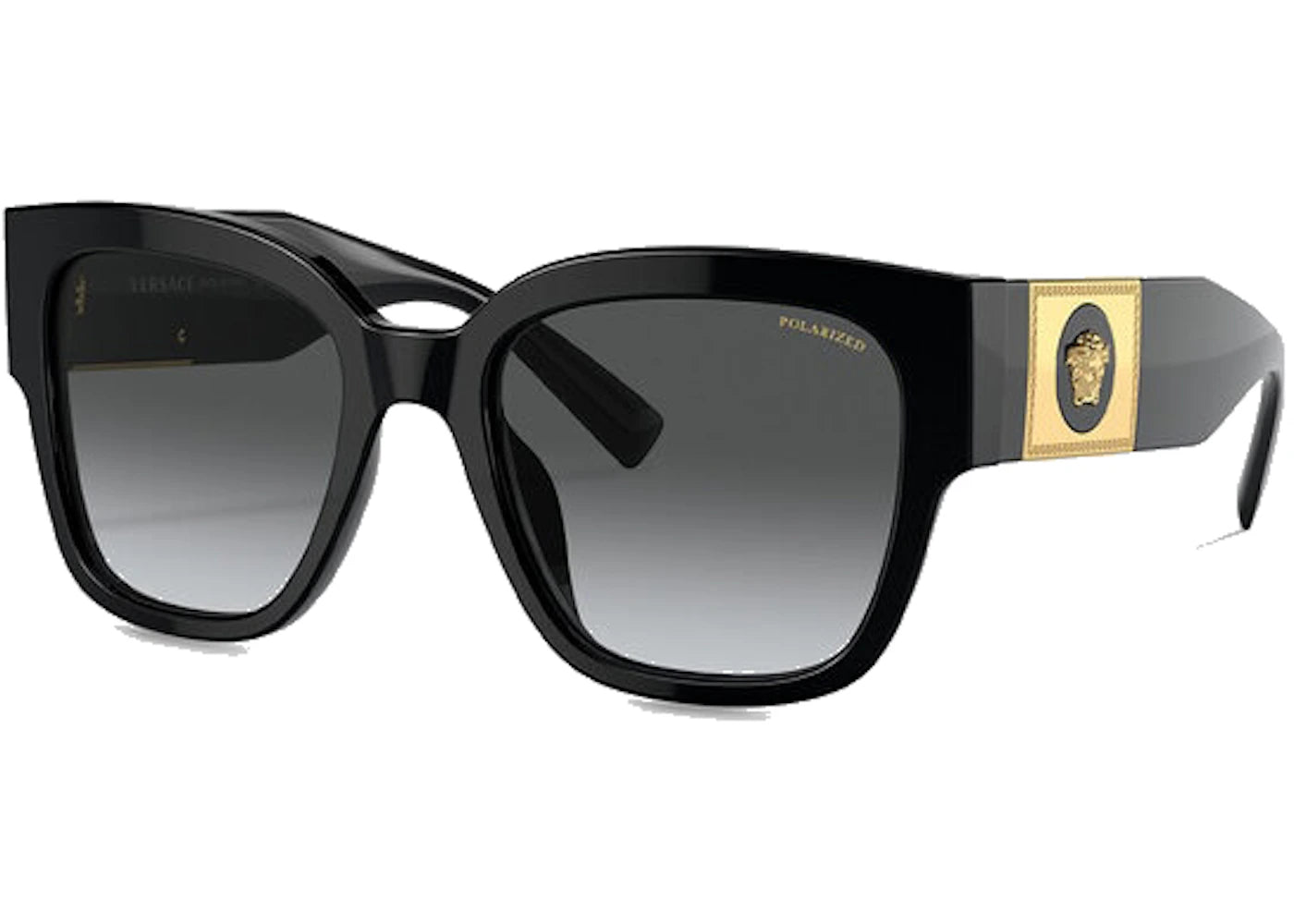 Versace Square Polarized Sunglasses Black/Gold (4437-U)