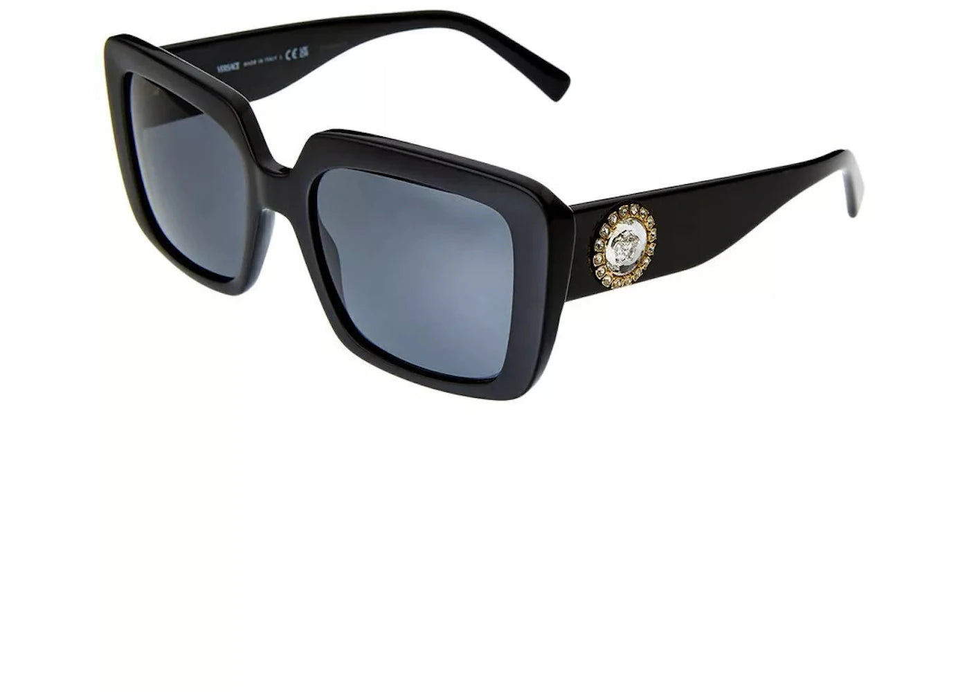 Versace Square Sunglasses Black/Dark Grey (VE4384B-GB187-54 54)