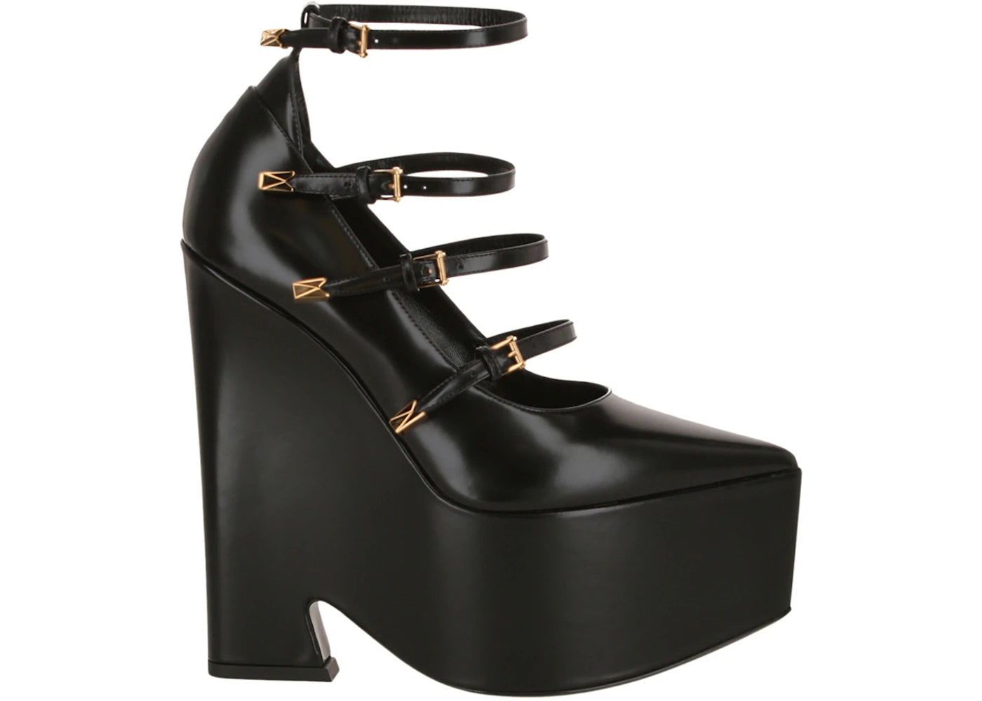 Versace Tempest Buckle Platform Pumps Black (Women's)