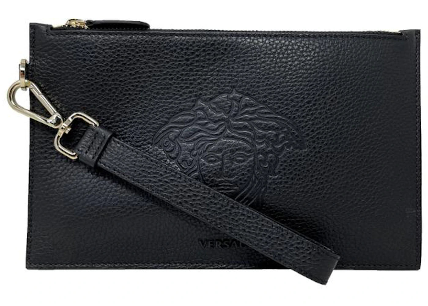 Versace Top Zip Clutch Bag Black