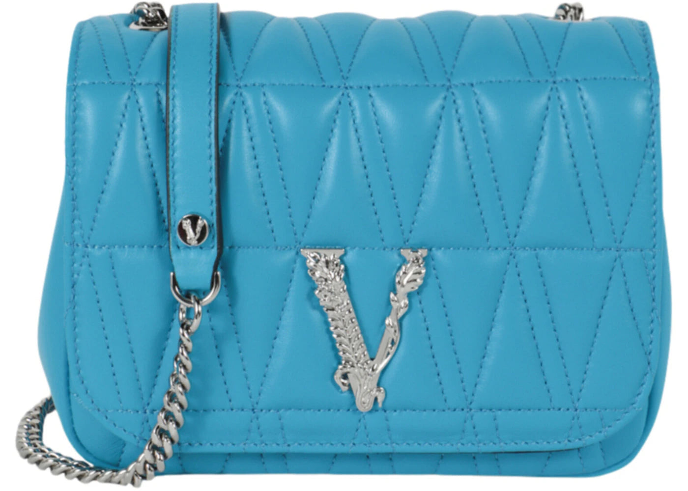 Versace Virtus Quilted Evening Bag Blue