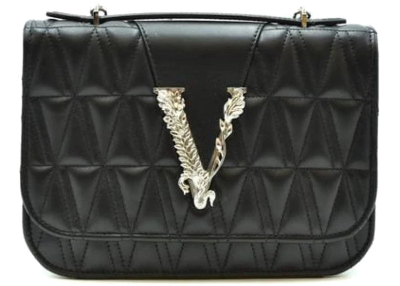 Versace Virtus Quilted Shoulder Bag Small Black