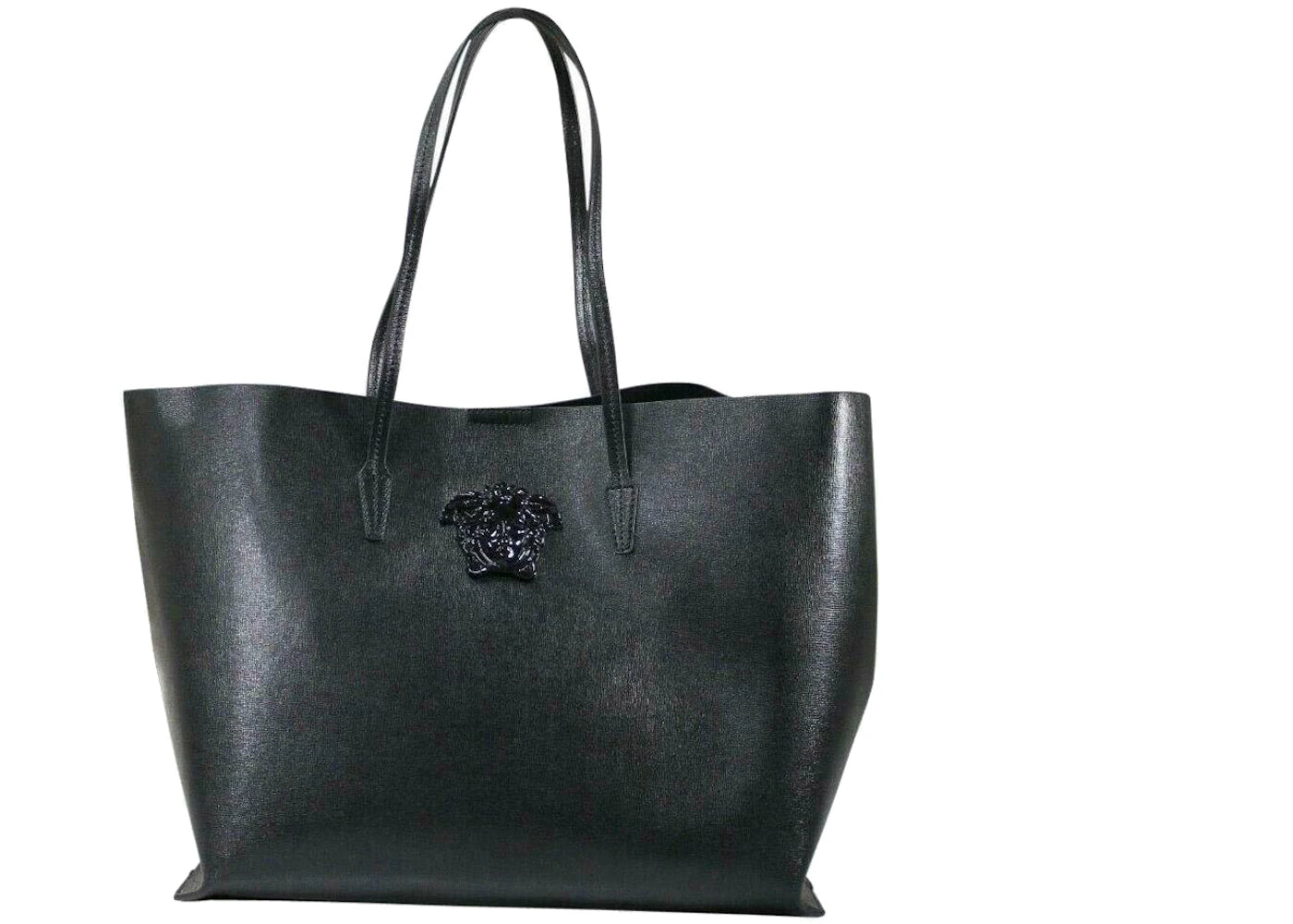 Versace Vitello Tote Bag Black