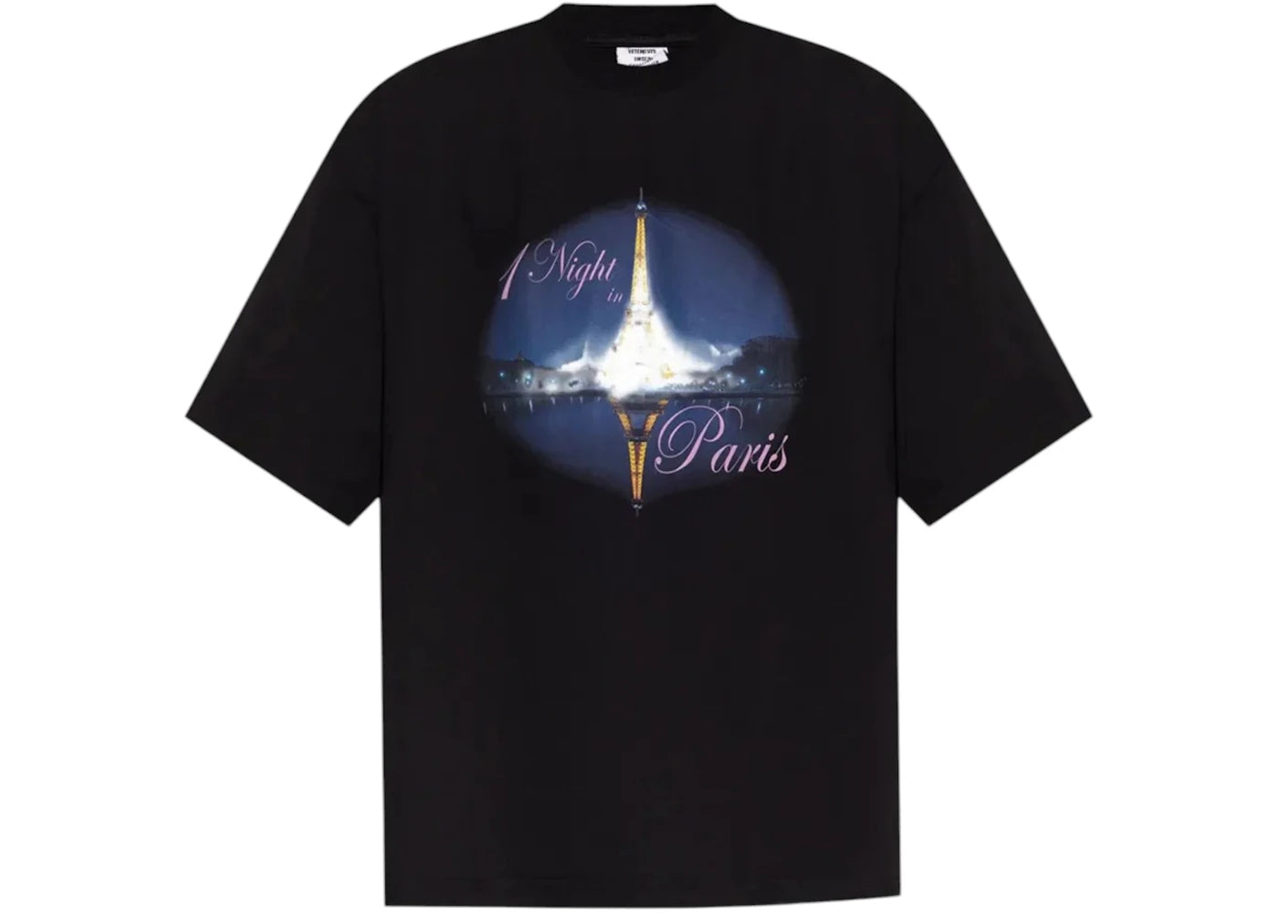 Vetements Night In Paris Oversized T-shirt Washed Black