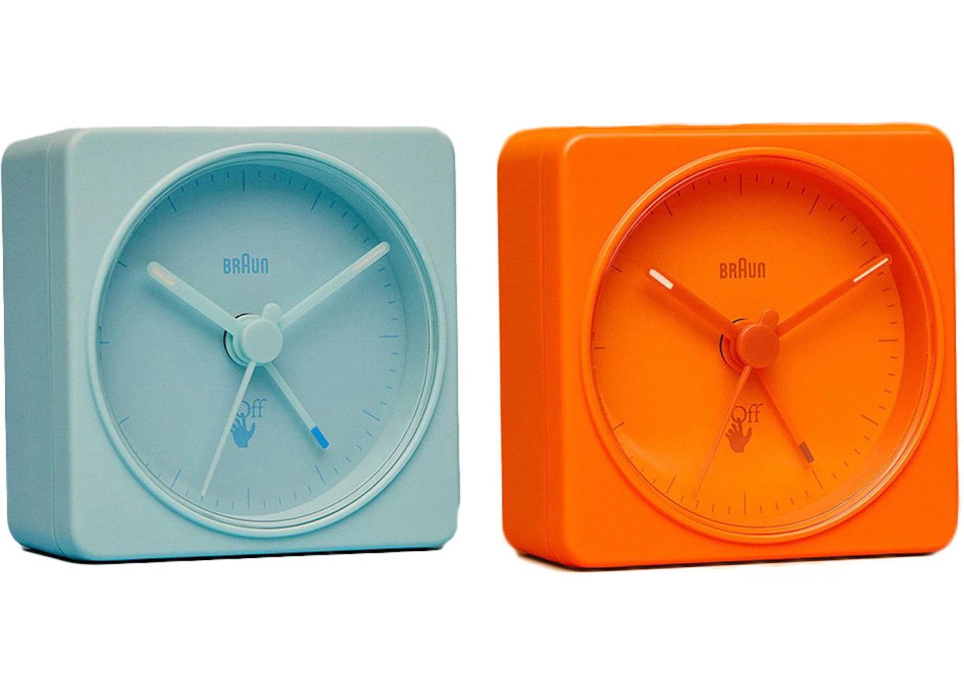 Virgil Abloh Braun Off-White Alarm Clock Set Pale Blue/Orange