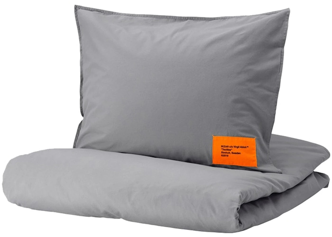 Virgil Abloh x IKEA MARKERAD EU Duvet Cover and 1 Pillowcase (140x200cm or 55x79in) Gray