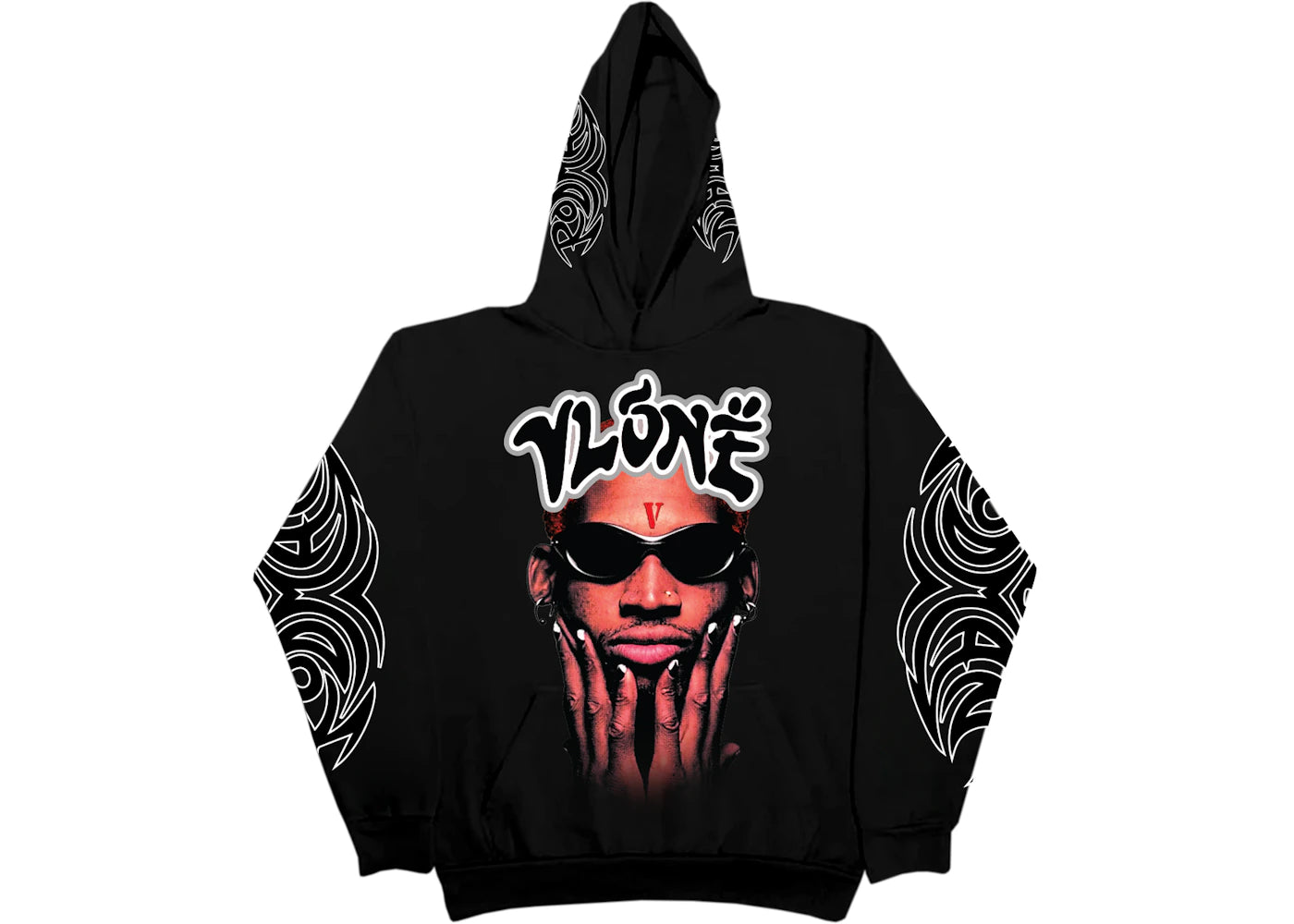 Vlone Rodman Logo Hoodie Black