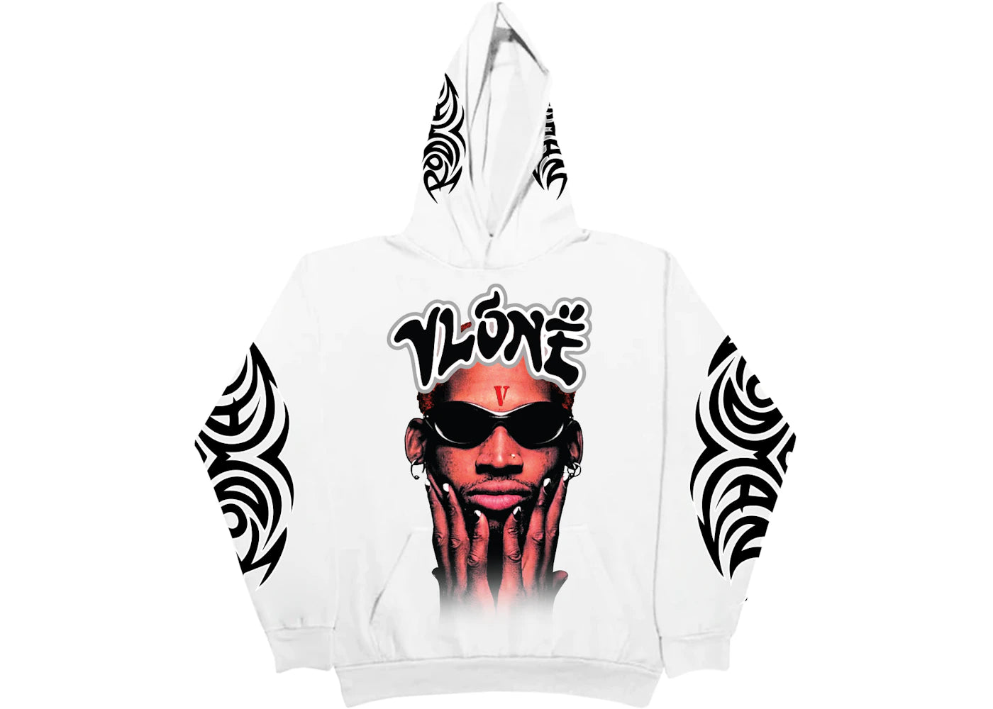 Vlone Rodman Logo Hoodie White