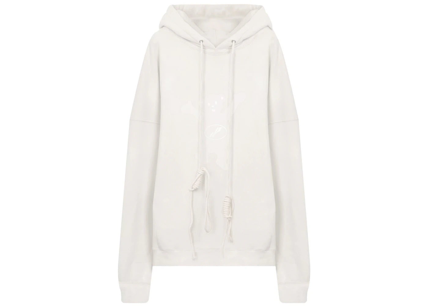 WE11DONE Bear Print Drawstring Hoodie White