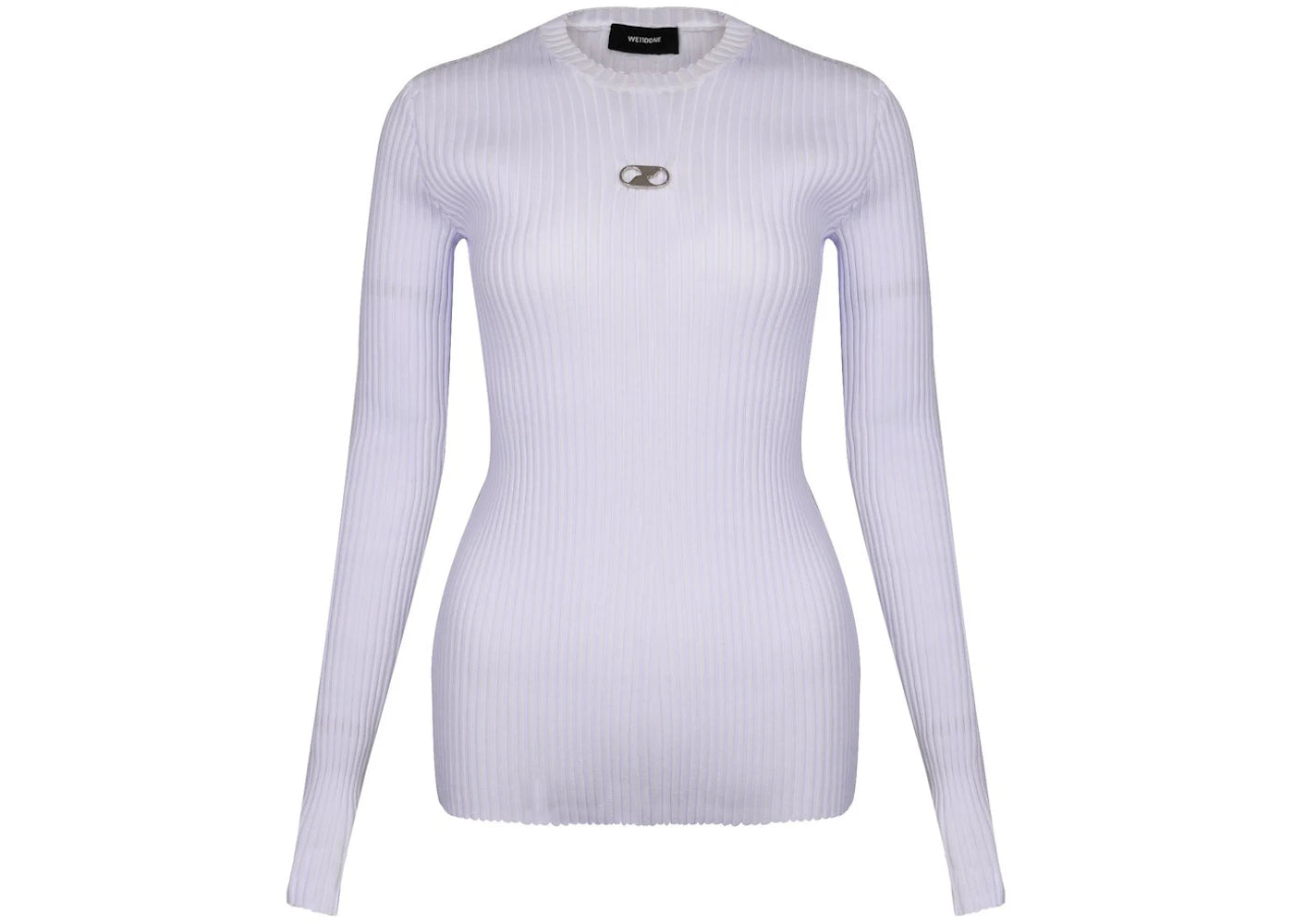 WE11DONE Logo Embroidered Ribbed Top White