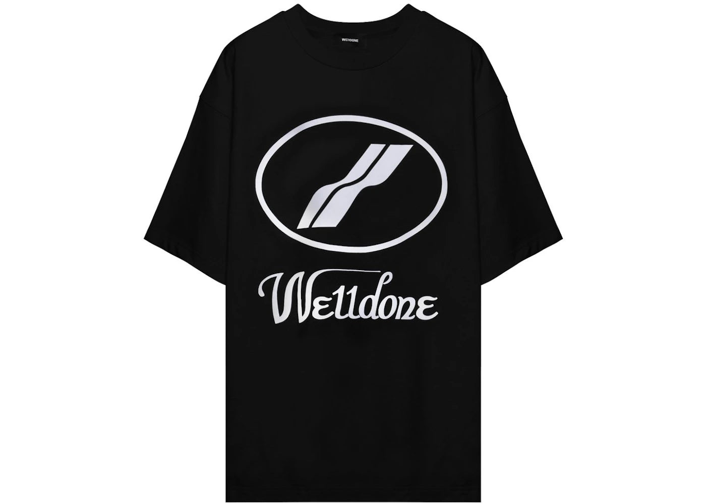 WE11DONE Logo Print Oversized T-shirt Black