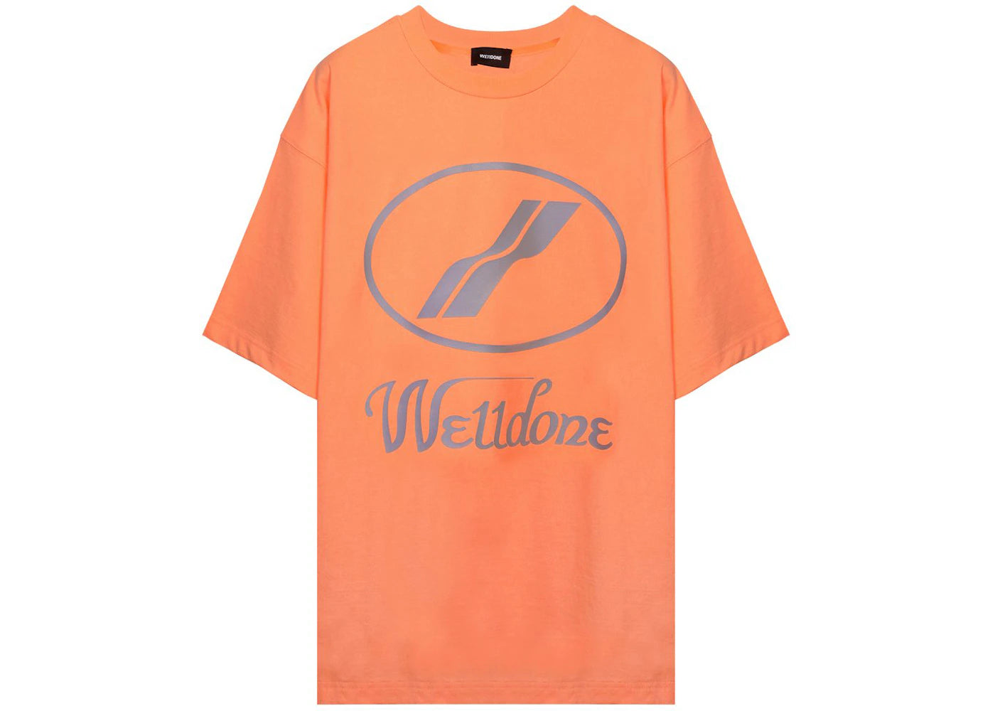 WE11DONE Logo Print Oversized T-shirt Orange