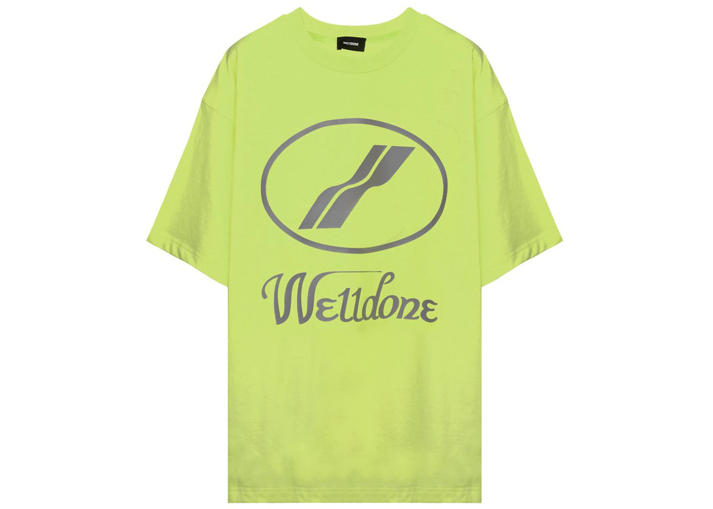 WE11DONE Logo Print Oversized T-shirt Yellow