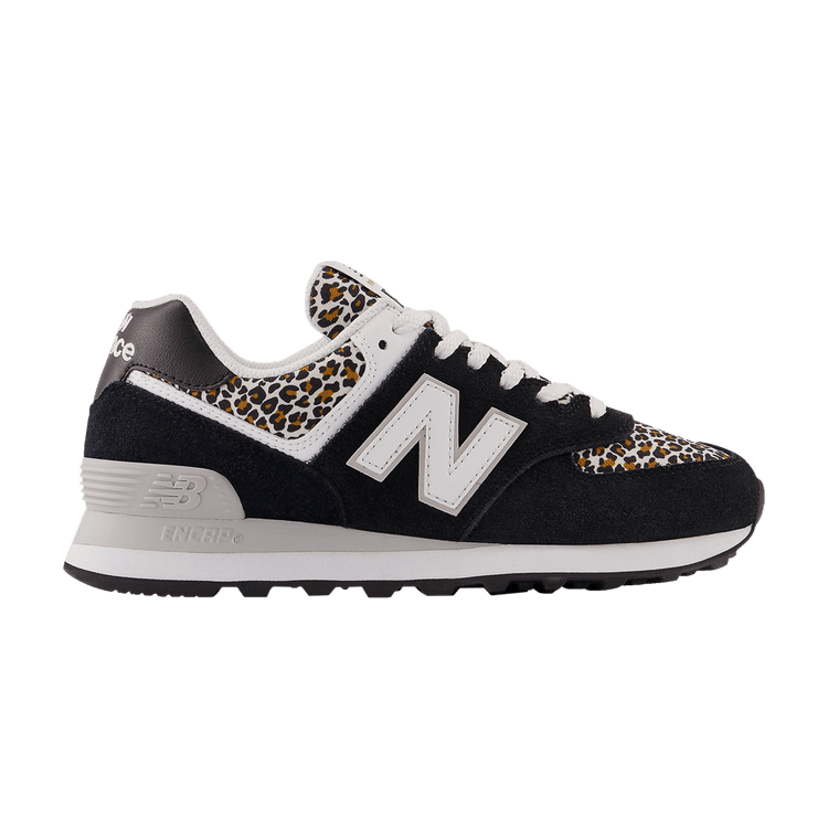 New Balance 574 Black Beige Leopard Print (Women's)