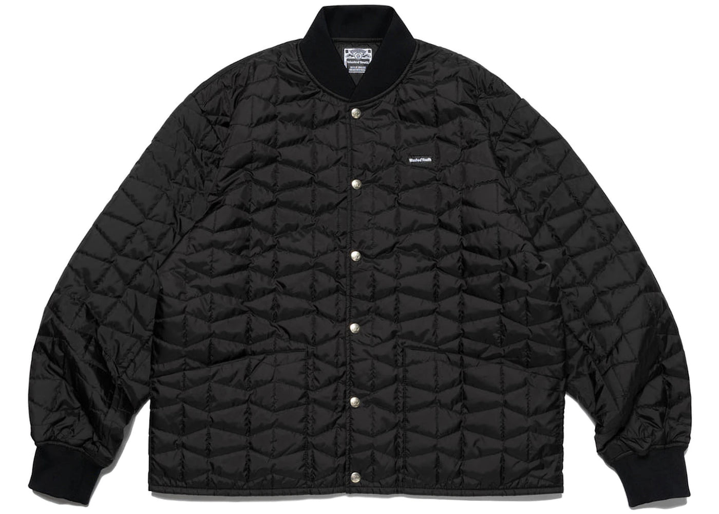 Wasted Youth Quilted Puff Jacket Black