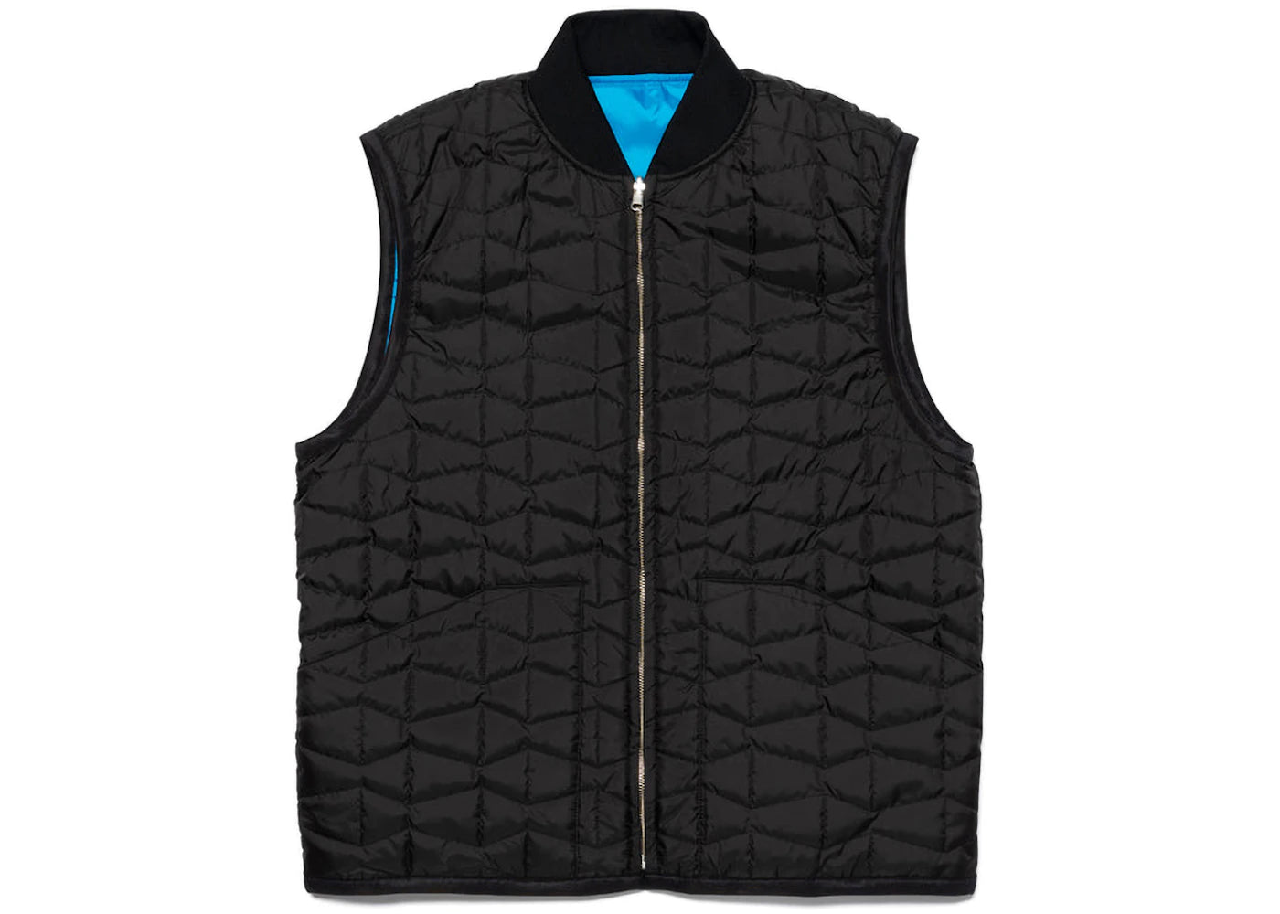 Wasted Youth Quilted Puff Reversible Vest Black/Blue