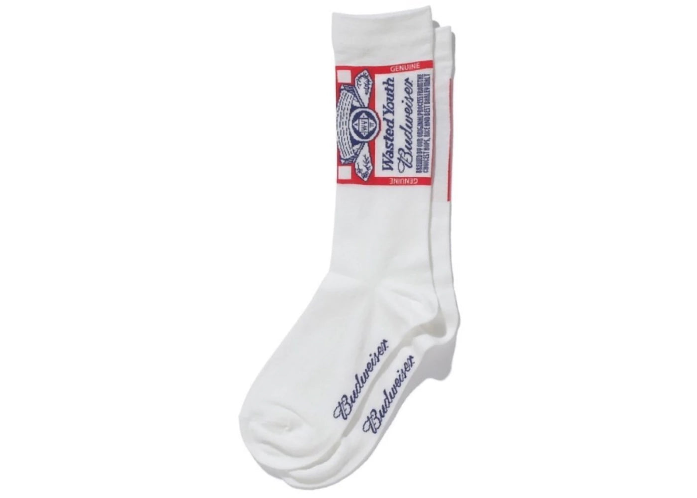 Wasted Youth x Budweiser Box #1 & #2 T-Shirt Socks Set White