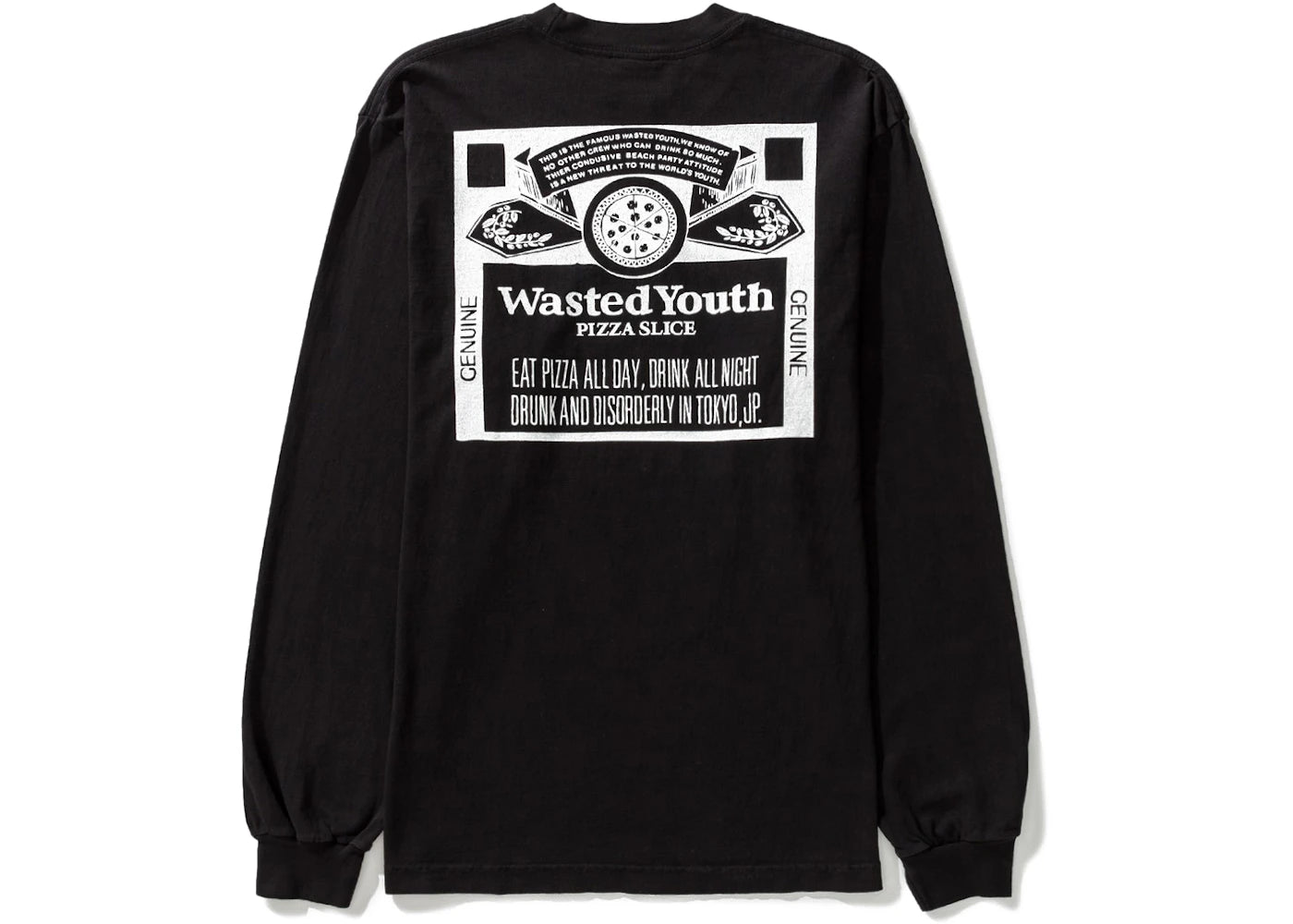 Wasted Youth x Pizza Slice L/S Box Set T-Shirt Black White