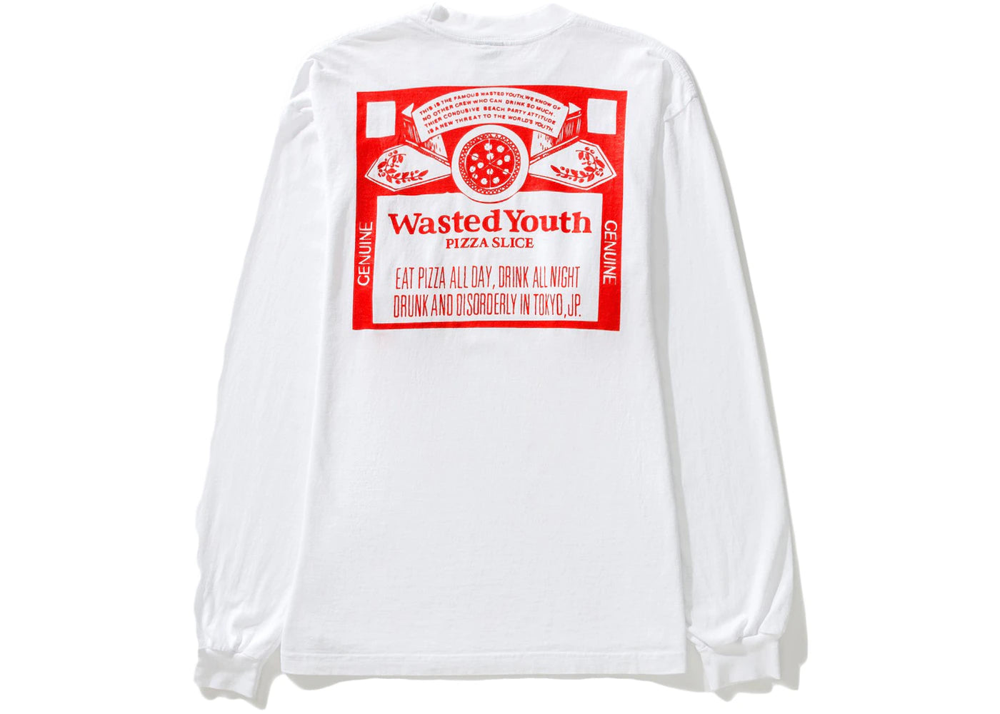 Wasted Youth x Pizza Slice L/S Box Set T-Shirt White Red