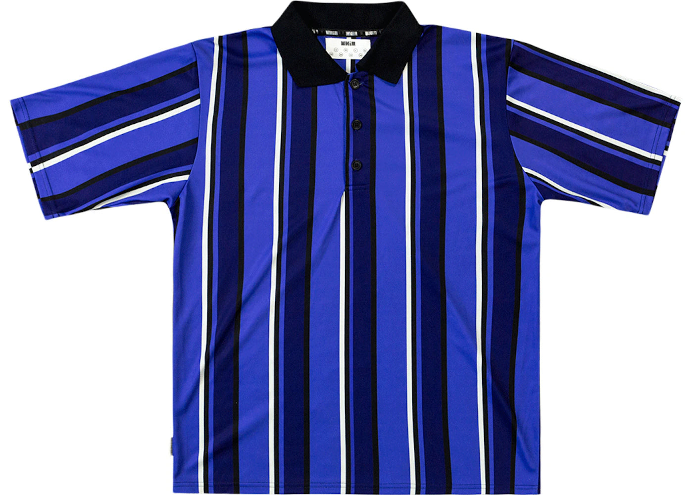 Whim Golf Micro Poly Pique Vertical Stripe Polo Blue