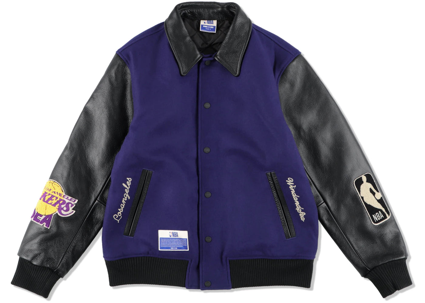 Wind and Sea NBA Leather Melton Jacket Jacket Losangeles Lakers