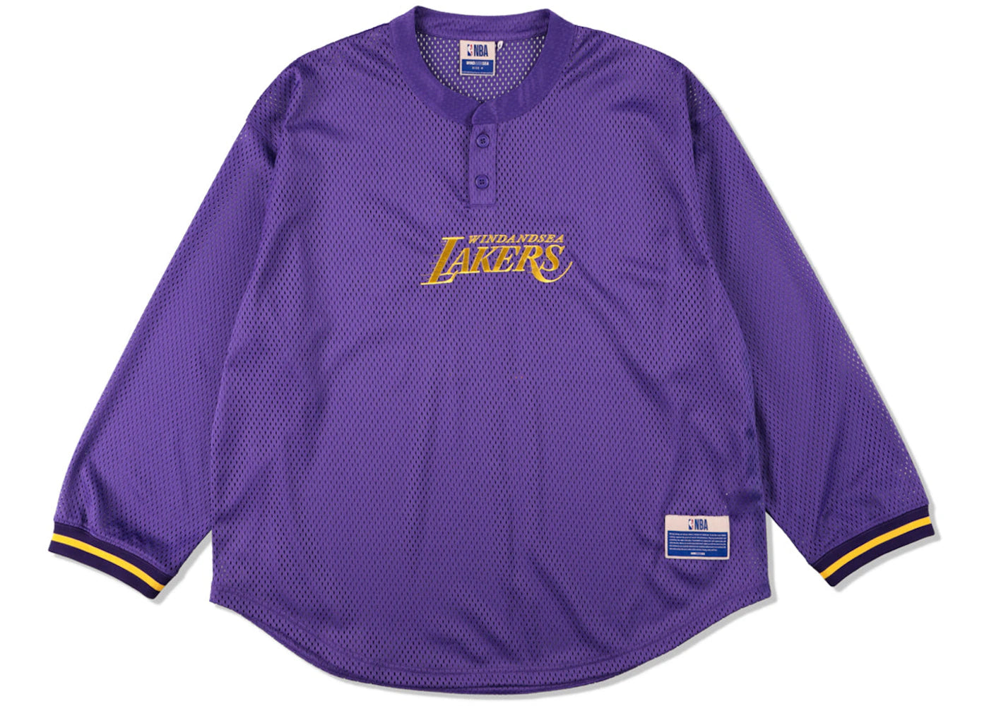 Wind and Sea NBA Mesh Long Sleeve Top Losangeles Lakers