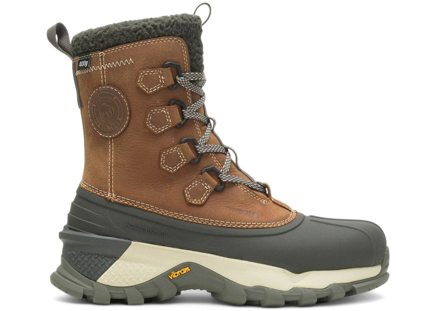 Wolverine Elite Glacier Surge Arctic Waterproof Insulated Winter Boots Cognac