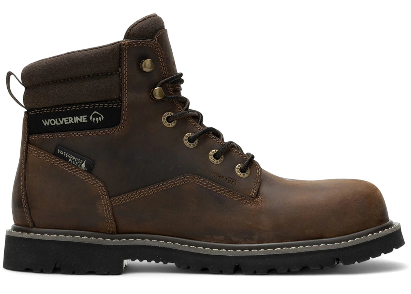 Wolverine Revival Waterproof Composite Toe Boots Dark Brown