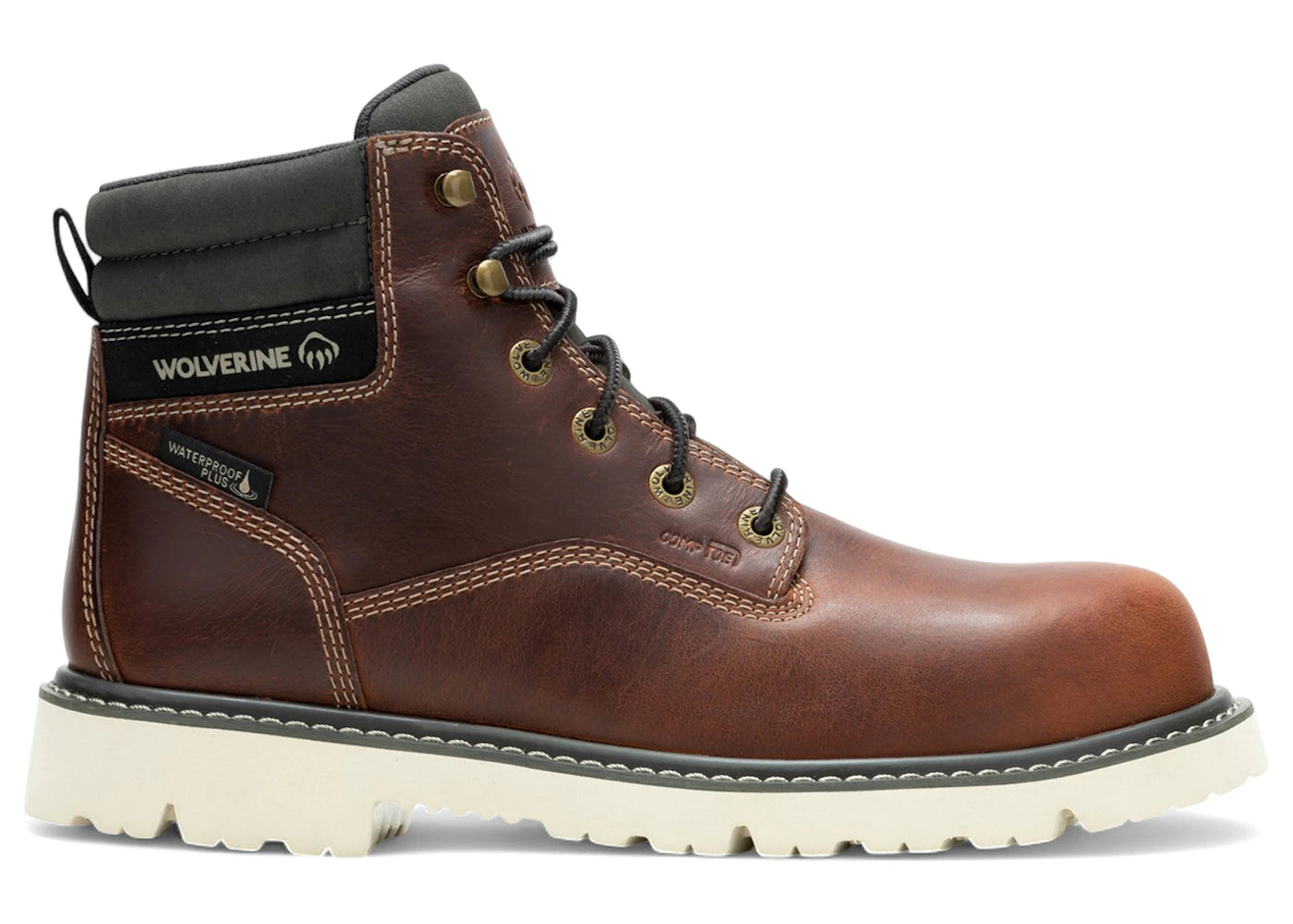 Wolverine Revival Waterproof Composite Toe Boots Rust Brown