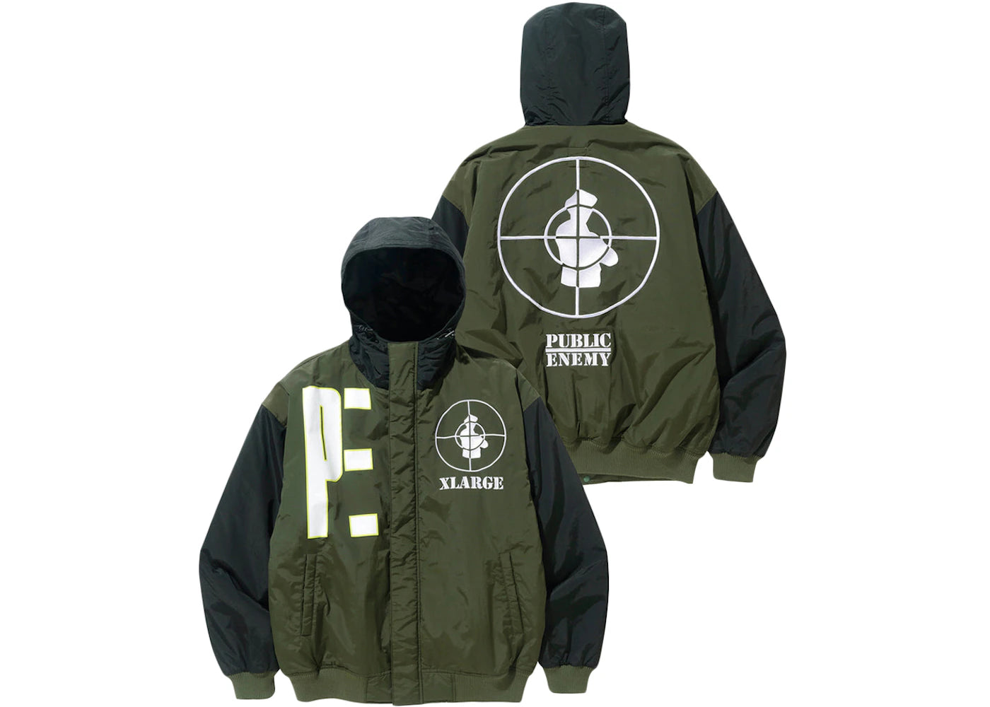 XLARGE x Public Enemy Nylon Puffer Jacket Olive