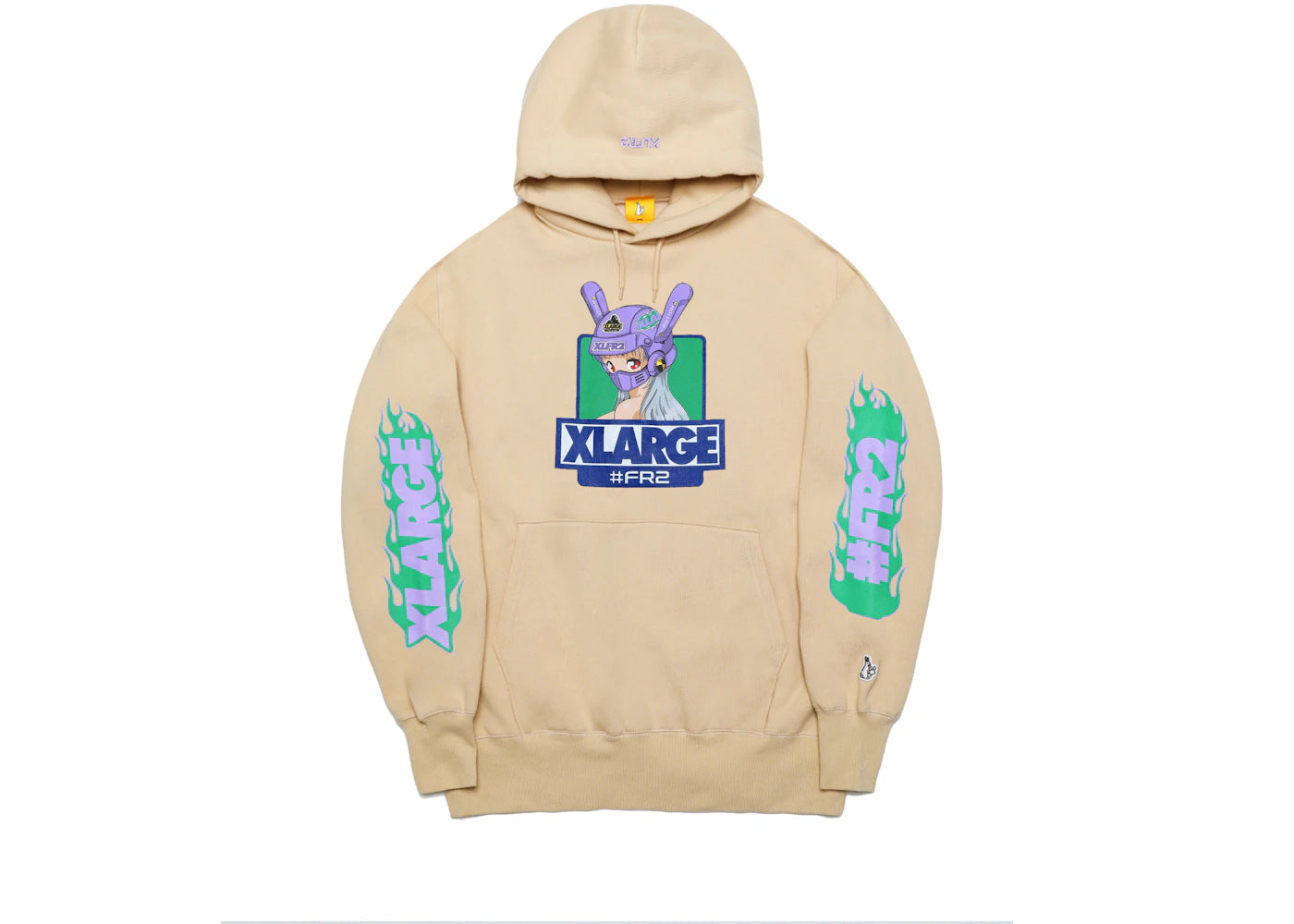 XLARGE x FR2 Biker Girl Hoodie Beige