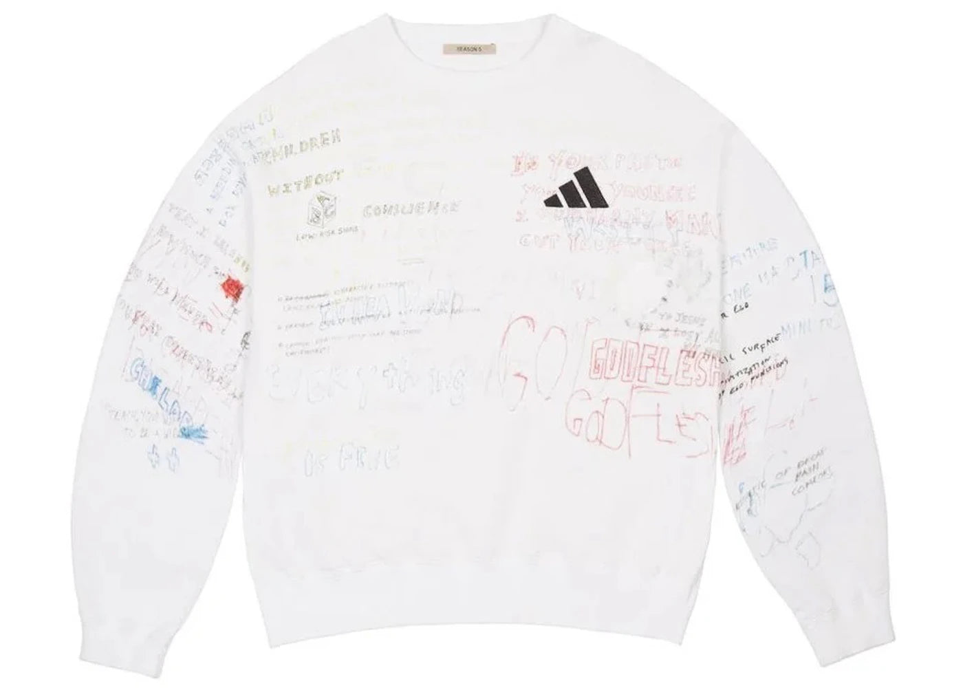 Yeezy Scribble Hand Drawn Crewneck Arctic