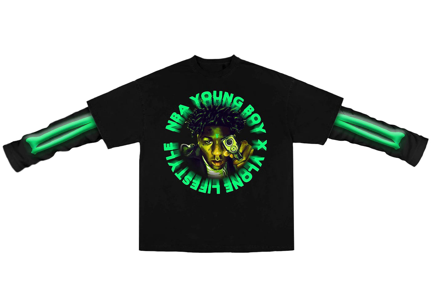 YoungBoy NBA x Vlone Cross Roads Longsleeve Black