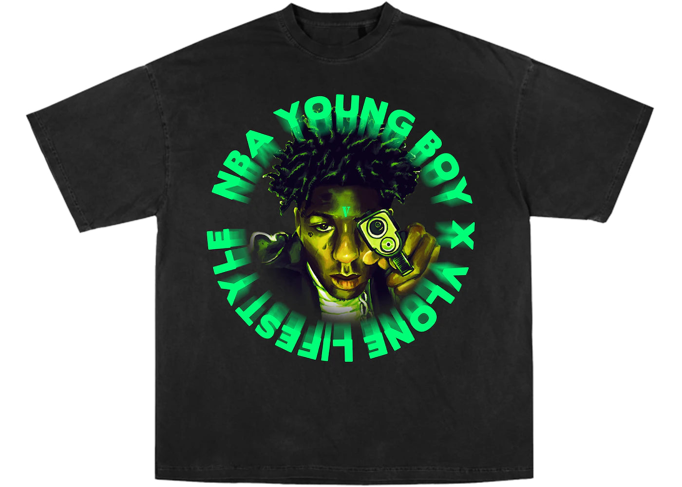 YoungBoy NBA x Vlone Cross Roads Tee Black