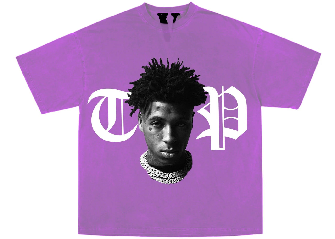 YoungBoy NBA x Vlone Peace Hardly Tee Purple