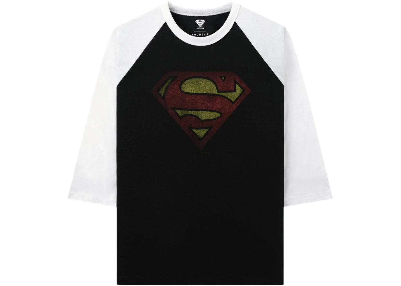 YoungLA x Superman 3/4 Raglan Shirt Black/White