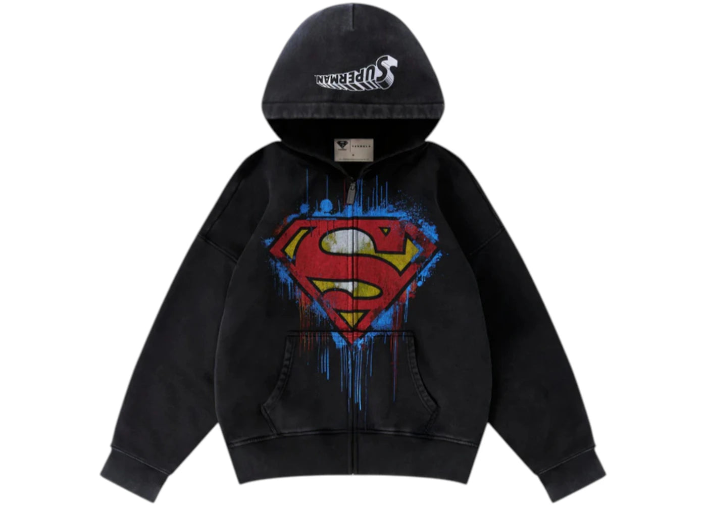 YoungLA x Superman Zip Up Sweatshirt Black Wash