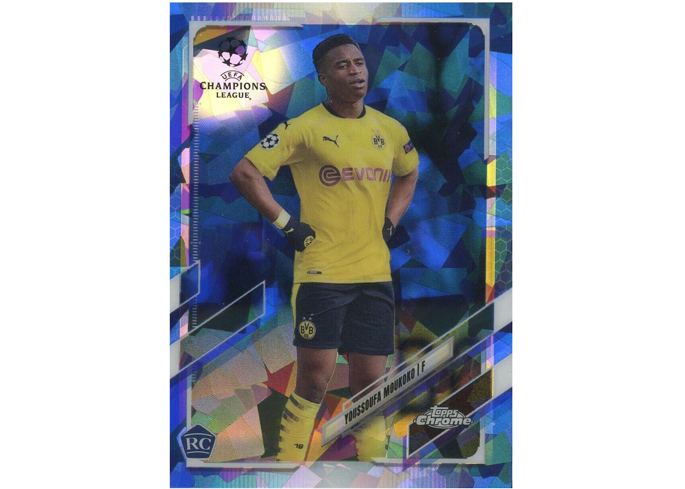 Youssoufa Moukoko 2020 Topps Chrome Champions League Sapphire Rookie #55 (Ungraded)