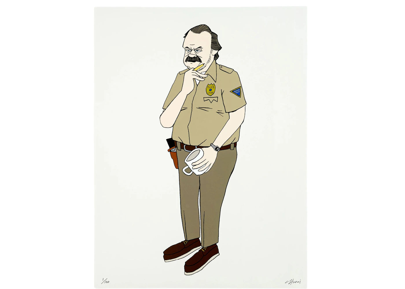Yusuke Hanai Stranger Things "Coffee and Contemplation" Jim Hopper Sculpture & Print Set (Edition of 100)