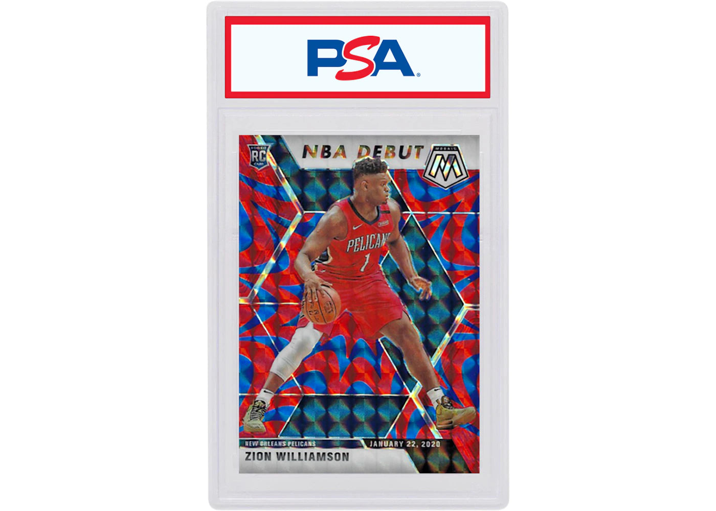 Zion Williamson 2019 Panini Mosaic NBA Debut Rookie Reactive Blue #269 (PSA or BGS Graded)