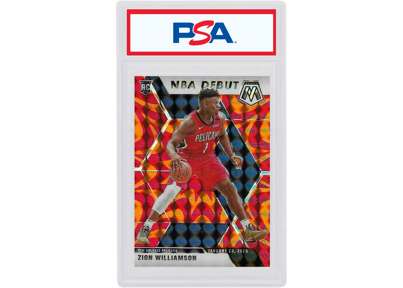 Zion Williamson 2019 Panini Mosaic NBA Debut Rookie Reactive Orange #269 (PSA or BGS Graded)
