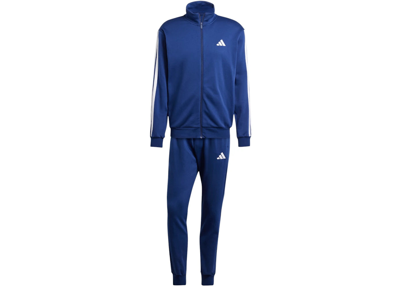 adidas 3-Stripes Fleece Tracksuit Dark Blue