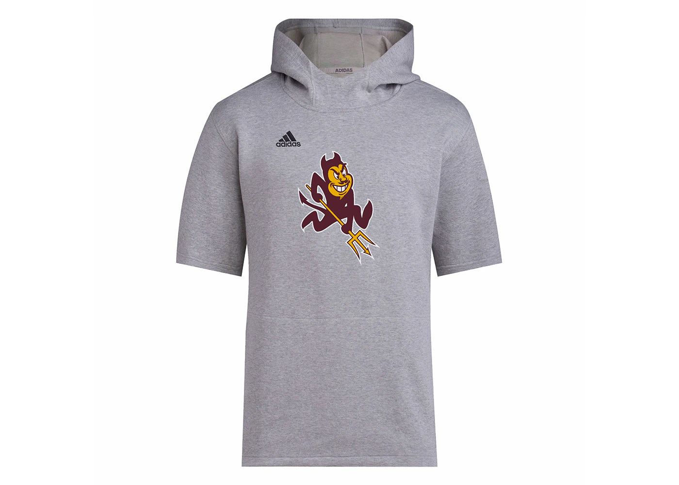 adidas ASU Baseball Short Sleeve Hoodie Medium Grey Heather/Black/Ncaa-Asu-727-1